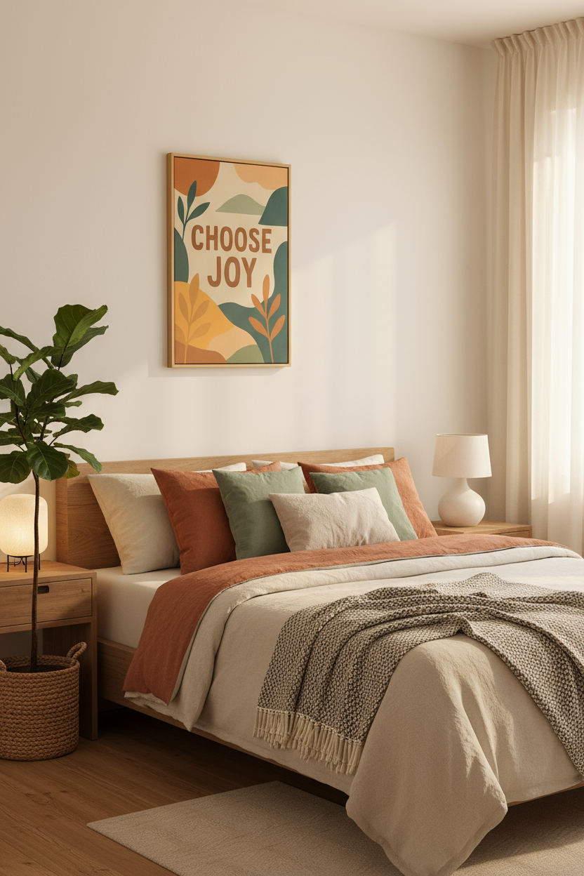 Choose Joy Canvas Bedroom Lifestyle Photo
