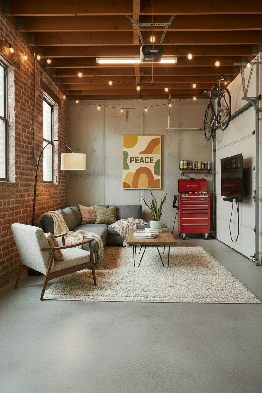 Peace Canvas Garage Chill Out Space No Car